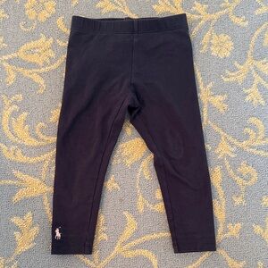 Ralph Lauren Girls Navy Leggings with Pink Pony